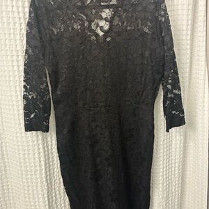 Karen Kane Black Lace Long Sleeve Dress